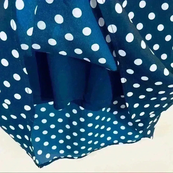 Olive & Oak Blue Polka Dot Sheath Tank Spaghetti Strap Mini Dress Size XS - Picture 9 of 13